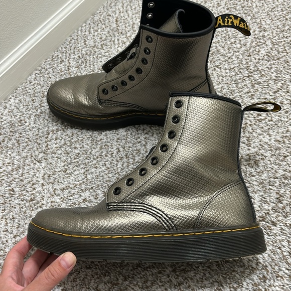 Dr. Martens Shoes - Dr. Marten metallic grey boots 7